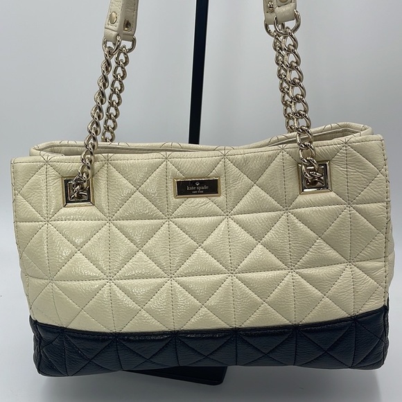 Kate Spade Cream and Black Quilted Tote - Picture 1 of 9